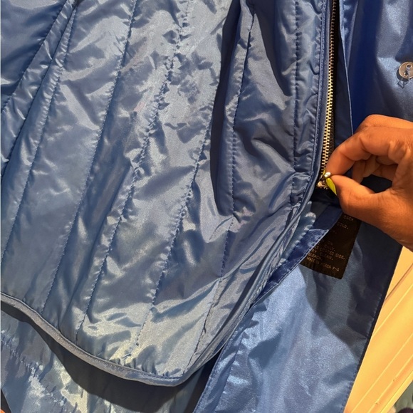 VTG Chiango by Fleet Street Electric Blue Trench Coat Quilted Insulated Liner - Picture 7 of 13